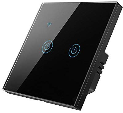 Interruptor Tactil,Interruptor Tactil Pared 220-240v Smart WiFi Touch Switch Panel 2/3/4 Aplicación de ruta Control remoto Interruptor de temporización de control remoto Vinculación inteligente Fallo