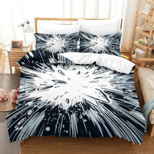 GZCVBDYUY Schwindel 3D-gedrucktes Bettwäsche 3 Teilig Bettbezug Set Mit Kissenbezügen Soft Microfaser Luxus Modern Mit Reißverschluss Für Erwachsene Und Kinder Single(140x200cm)