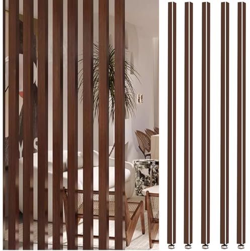Elitix Paravent Raumteiler Römische Säulen, Dekorsäulen, Trennlamellen, Holz-Sichtschutz, Raumteilerzaun, Abnehmbar und Verstellbar, Trennpfosten Ohne Bohren für Raumteiler(80cm(2.6ft))