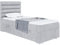 MEBLINI Boxspringbett mit Bettkasten - Gepolstert Einzelbett mit Matratze und Topper - Polsterbett mit Stauraum - Bett mit Kopfteil - Stauraumbett - Karim - 100x200 Links - H3/Hellgrau Samt