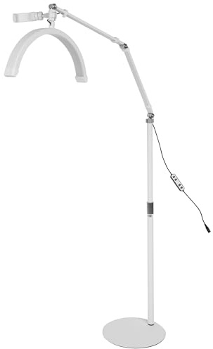 LED Kosmetiklicht 20W LED Beauty Licht dimmbar 360° drehbar Telefonhalter Stativ HD-M2X White