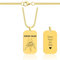Lumari Gold Personalisierte Halskette Herren mit Gravur - Dog Tag Papa & Kindernamen, Anhänger Geschenk für Vatertag, Geburtstag - ID Kette, Gold