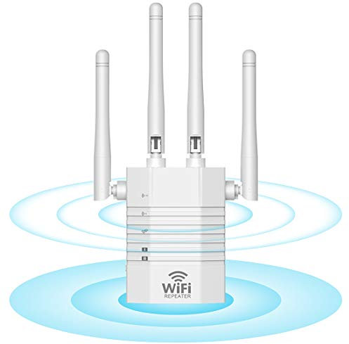 WLAN Verstärker Internet Verstärker, WLAN Repeater 1200Mbit/s Dualband 5GHz & 2.4GHz mit LAN Port, Kompatibel Allen WLAN Geräten, G-F-TAL