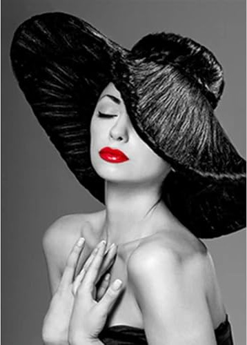 TDFERAN Diamond Painting Femme 30x40 Sexy Bordado Diamante Retrato Mujer con Sombrero Diamonds Painting Ornamento Oficina Mujer Kit Bordado Diamante Mujer Diamante Pintura Cara de Mujer