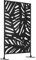 Outsunny Decorative Garden Privacy Screen with Stand, 6.5FT Freestanding Metal Outdoor Divider, Decorative Privacy Panel with Expansion Screws for Garden Pool Hot Tub, Large Leaves Style, Black