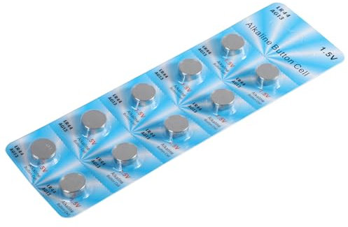 Klaisy Lot de 10 piles bouton LR44 AG13 1,5 V A76 357 357A LR1154 SR1154 SR44 pour jouets, montres, jeux