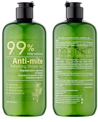 Antibacterial Body Wash & Soap, Antifungal Body Wash, Anti Fungal Shower Gels, Tea Tree Shower Gel for Men & Women, Anti-Mite Shower Gel for women, Gentle Cleansing Skincare for All Skin Types-450ML