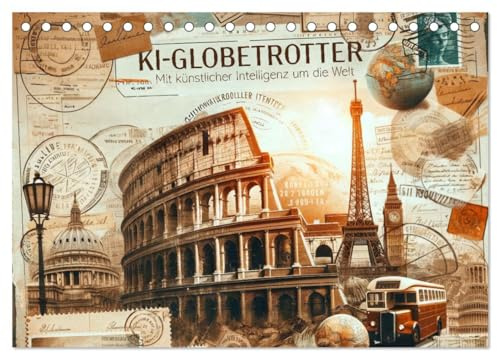KI-Globetrotter: Mit künstlicher Intelligenz um die Welt (Tischkalender 2026 DIN A5 quer), CALVENDO Monatskalender: Reisekunst durch KI. (CALVENDO Orte)