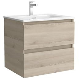 Mueble de Baño BEQUIA 70cm Natural | Lavabo Porcelana Centrado