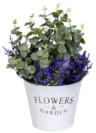 levandeo Eimer H21cm Metall Garten Pflanztopf Blumenkübel Vintage Shabby Chic Gartendeko Pflanzschale Blumentopf