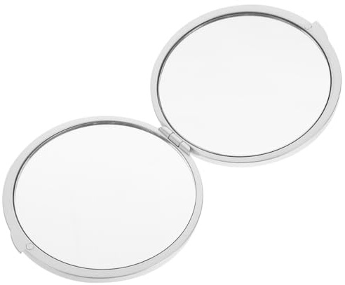 EPIGEIST Miroir de Poche Compact Rond 7X Grossissant en Abs et Verre Argenté, Facile à Nettoyer, Miroir Pliant pour Voyage et Usage Extérieur pour Femmes et Filles