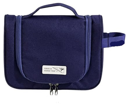 Kosmetiktasche Portable Women Hanging Toiletry Bag Travel Outdoor Camping Men Makeup Bags Beautician Pouch Bathroom Electronic Gadgets Supplies für Frauen(Dark Blue)