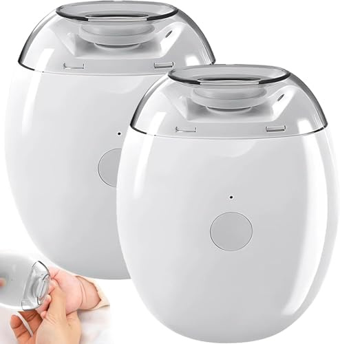 2Pcs Universal Automatic Fingernail Grinder, LED Light & 3-Speed Quiet Electric Nail Grinder– Rechargeable Manicure Tool, Nail Trimmer & Polisher (2)