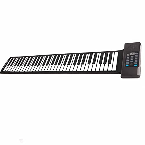 SUNGOOYUE 61 Keys Roll Up Keyboard Piano, Portable Hand Roll Piano with LED Digital Display, MIDI Function for Computer or Tablet (GB Plug)