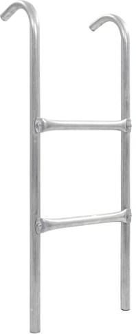 LoogCape 2 Step Trampoline Ladder Steel Silver 102 with Weatherproof Zinc Plating Suitable for Trampoline Heights from up to Easy Assembly Secure Attachment