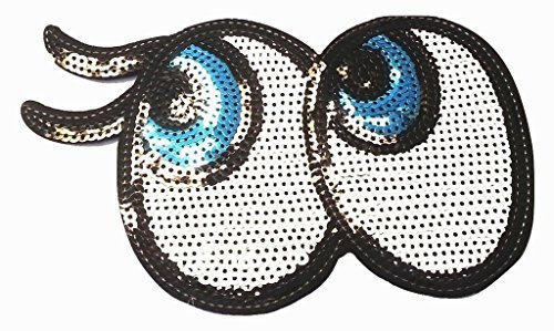 B2SEE Gestickte-s bestickte-s Iron on Glitzer Pailletten Bügel-Patch-Aufnäher-Patches-Flicken-Applikation-Aufkleber Bügelbilder Aufbügler groß Pailletten Glitzer-Sticker-Ei Jacken Taschen