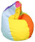 HAPPERS Puff Salón Pera Polipiel Interior Multicolor XL