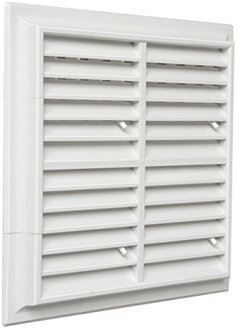 La Ventilazione G15DR2X2B Griglia Plastica con Dosatore Quadra da Sovrapporre, Bianco, 240x240 mm