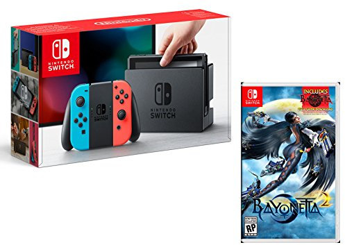 Nintendo Switch Console Rouge/Bleu Néon 32Go + Bayonetta 1+2