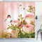 ABAKUHAUS Schmetterling Duschvorhang, Blühende Feminine Roses, mit 12 Ringe Set Stielvoll Modern, 175x200 cm, Hellrosa