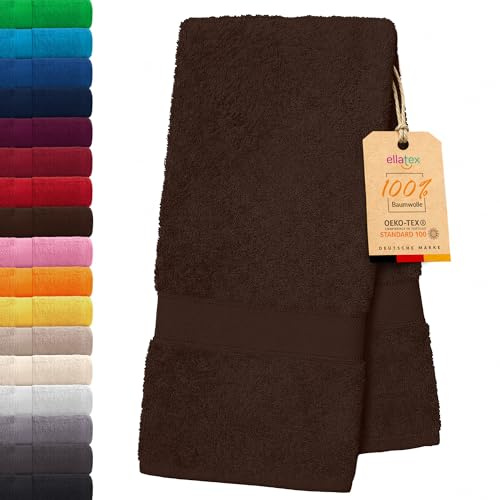 EllaTex Paris Saunatuch XXL 100x200 cm – 100% Baumwolle, 500 g/m² Frottier, extra groß & flauschig, Farbe: Chocolate