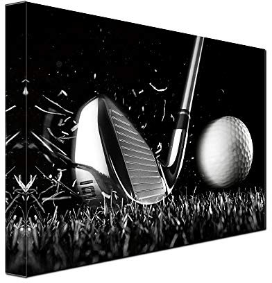 Leinwanddruck, Schwarz-Weiß, Golf-Poster, Wandkunst, Bild, Golfball, Sport, Leinwandgemälde für Fitnessstudio, Wohnzimmer, Wanddekoration, Rahmen, Leinwand
