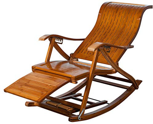 Vintage Liegender Gartenstuhl Liegen Schaukelstuhl Holz Garten Schwingstuhl Relaxstuhl Liegestühle Relaxsessel Schwingsessel | Sonnenliege Klappbar Wetterfest mit Auflage Armlehne