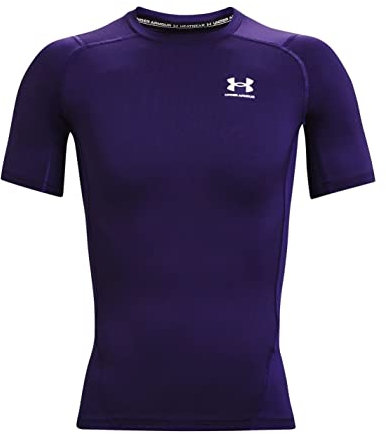 Under Armour Herren Armour HeatGear Compression Short-Sleeve T-Shirt Kurzärmelig, Lila (500)/Weiß, X-Large Hoch
