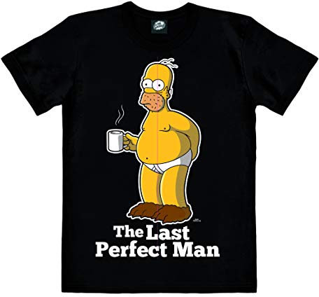 Logoshirt® Los Simpson I Homer Simpson I Last Man I Camiseta Print I Mujer y Hombre I Cuello Redondo I Manga Corta I Negro I Diseño Original con Licencia I Talla XS