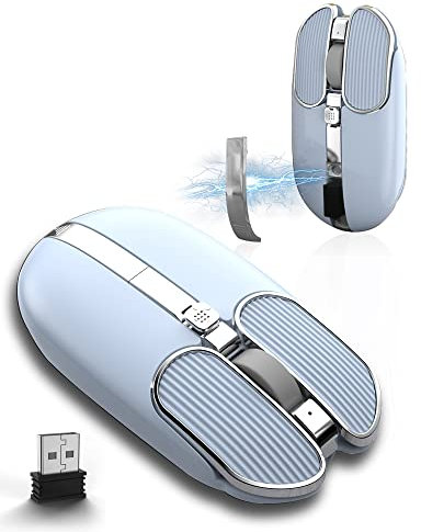 2.4G Wireless Wiederaufladbare Gaming-Maus, leichte kernlose Mäuse mit multifunktionalem Joystick und magnetischem USB-Empfänger, 8 programmierbare Tasten, 5 einstellbare DPI für Gaming & Office