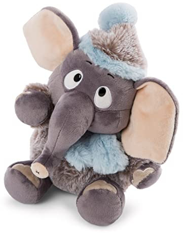 NICI 47271 Kuscheltier Elefant 20cm – Elefanten Plüschtier für Mädchen, Jungen & Babys – Flauschiges Stofftier zum Kuscheln & Spielen – Kuscheliges Schmusetier der Winter Kollektion, grau/blau