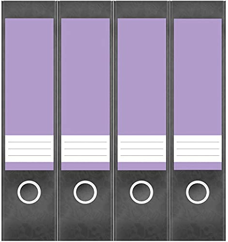 Etiketten für Ordner | Lila 6 | 4 breite Aufkleber für Ordnerrücken | Selbstklebende Design Ordneretiketten Rückenschilder