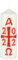 Osterkerze 150 x 50 mm mit Jahreszahl 2025, Kreuz, Alpha-Omega