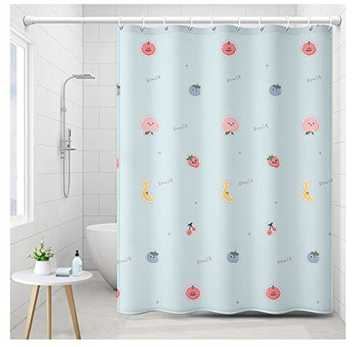 ZJYWMM Tenda da Doccia Opaca Spessa Semplice, Bagno di casa dell'hotel, Impermeabile, antiappannamento, Facile da Pulire, con Motivo a Frutta, Tende divisorie artistiche, 240 cm x Altezza