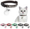 DILLYBUD Katzenhalsband aus Leder, personalisierbar, mit Nietenglocke und Sicherheitsschnalle, Nieten, Nieten, für Jungen, Mädchen, Katzen, Kätzchen, 22,9 cm – 29,2 cm, Braun