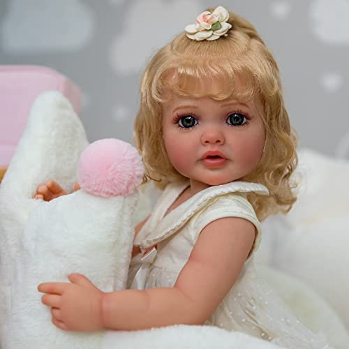 Zero pam Reborn Baby Vollsilikon Lebensecht Puppe 22 Zoll Babypuppe Wie Echtes Baby Kann Gewaschen Werden Babypuppen Wie Echt Mit Blondes Haaren Silikon Puppen Mädchen