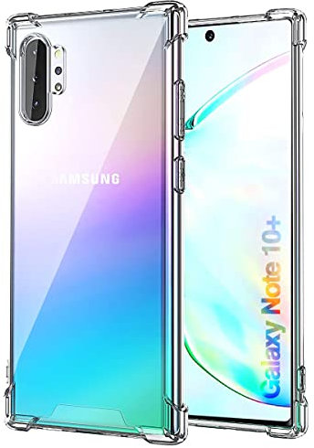 KIOMY Case for Samsung Galaxy Note 10+ / Note 10 Plus Shockproof Bumper Protective Cover Hybrid Design Hard PC Back + Flexible TPU Raised Bezel Slim Fit with Airbags Corners Clear