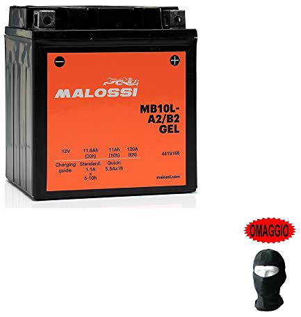 COMPATIBILE CON YAMAHA XV Virago (3LV,3LS,VG01) 250 dal 1988 al 2014 BATTERIA GIA' PRONTA ALL’USO MALOSSI MB10L-A2/B2 IN GEL ATTIVATA IN FABBRICA BATTERIE 11 AH 12V