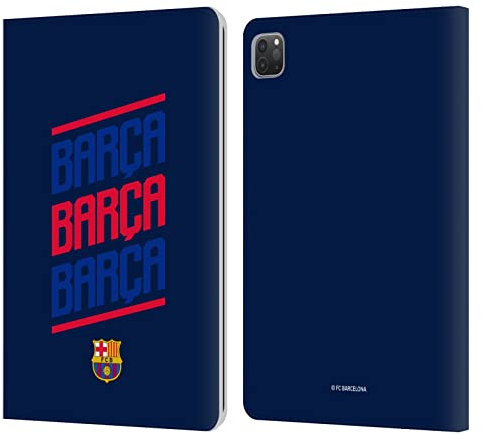 Head Case Designs Licenciado Oficialmente FC Barcelona Tipo Barca Gráficos Carcasa de Cuero Tipo Libro Compatible con Apple iPad Pro 11 2020/2021 / 2022