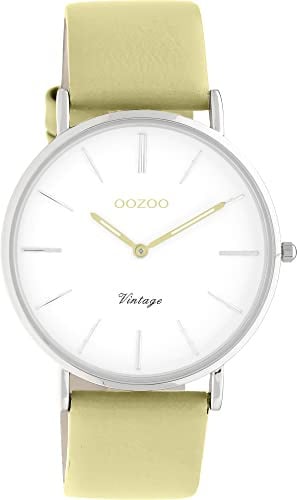 Oozoo Vintage Herren Uhr - Armbanduhr Herren mit 20mm Lederarmband - Analoge Herren Armbanduhr in rund - auch als Damen Uhr passend