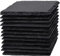 WEWINK PLUS Lot de 12 dessous de verre pour boissons, 10,2 cm, en pierre noire ardoise, dessous de verre rustique avec envers anti-rayures pour bar, cadeaux, bricolage, cuisine, décoration d'intérieur