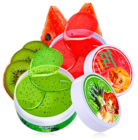 P-Beauty Augenmaske mit Hyaluron & Kiwi Extrakte, 60 Stück - Augenpads gegen Augenringe, Anti Falten, Anti Aging & Feuchtigkeitsspendend - Kollagen Gel Pads - kühlende Augenpads für alle Hauttypen