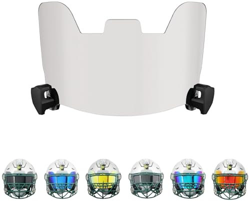 Zoviura Football Visor, Visor for Helmet with High Clarity, Impact Resistant Football Helmet Visor, Easy Install Visor Football for Youth&Adult Football Gear(Anti-Fog Clear)