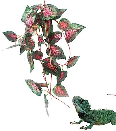 terrario artificiales - Plantas tropicales, zarcillos, decoraciones hábitat, decoración acuarios impermeables, decoración hojas para plantas, tanque hábitat,