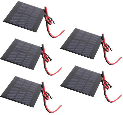 Panel Solar De 5 Piezas, Mini Paneles Solares De 1,5 V, Kit De Células Solares Fotovoltaicas De 0,65 W Con Cable De 30 Cm, Módulo De Placa De Celda De Batería De Panel Solar Para Mini Células Solares
