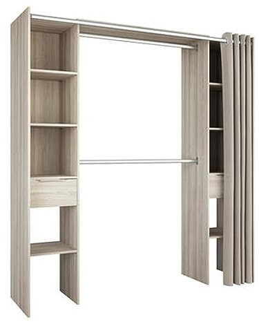 möbelando Kleiderschrank >Dana< in Shannon Eiche aus Holzwerkstoff - 190x203x50cm (BxHxT)
