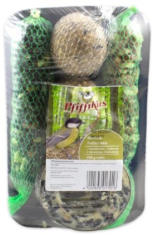Wildvögel Futtermix Pfiffikus 5tlg. 420g auf Schale