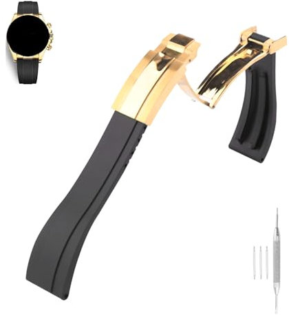 MMBAY Ersatz-Uhrenarmbänder aus Gummi, 20 mm, passend für Rolex Submariner Ghost Daytona Yachtmaster, Faltschnalle, Silikonarmband für Damen und Herren, wasserdichtes Armband, Uhrenzubehör
