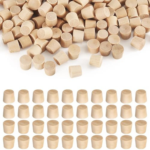 160 Pièces de Bouchons à Tête Plate en Bois de 8 mm pour Trous de Vis, Cache-Vis pour la Réparation de Meubles