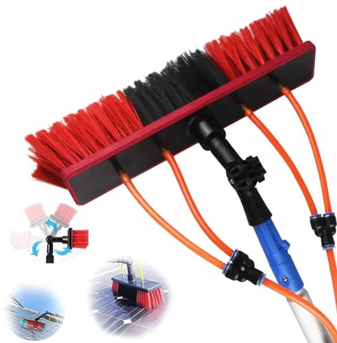Kit Pulizia Pannelli fotovoltaici | 6 Metri | Alluminio | Estensibile | per Lavaggio Pannelli fotovoltaici| Scopa per Pannelli fotovoltaici | Spazzola per Pannelli fotovoltaici